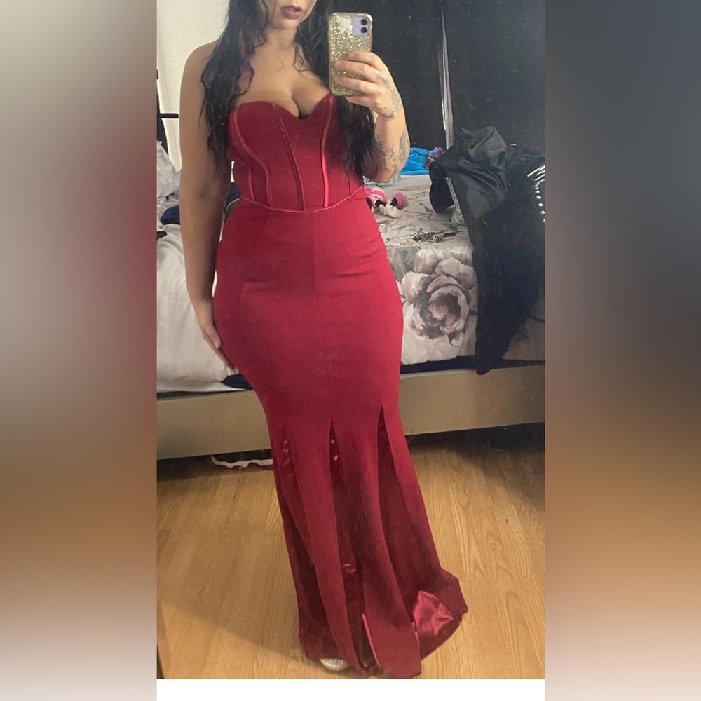 Fashion Nova Burgundy Wedding Dress